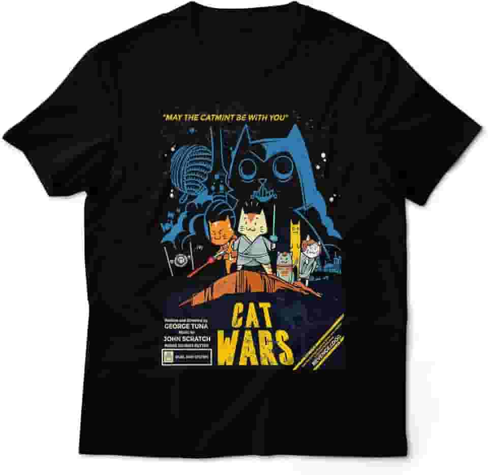 Camiseta Geek Mascilino Cat Wars 5 Cores