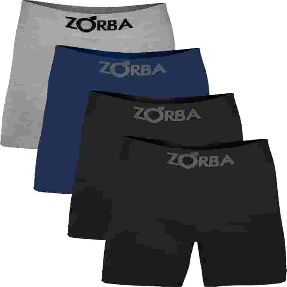 Kit com 4 Cuecas Boxer Algodão Sem Costura Zorba