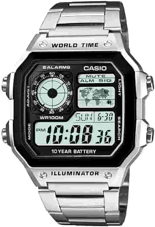 Relógio Casio Masculino Digital World Time AE-1200WHD-1AVDE