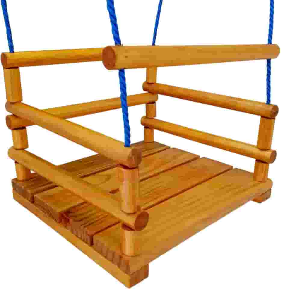Cadeirinha De Balanço Infantil Madeira Corda Em Nylon 12 Mts