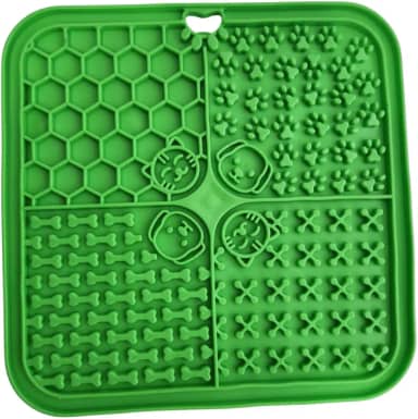 Tapete Lambe Lambe para Cães e Gatos, Brinquedo Interativo Antiansiedade, Estimulador de Alimentação Lenta, Silicone Verde (Verde)