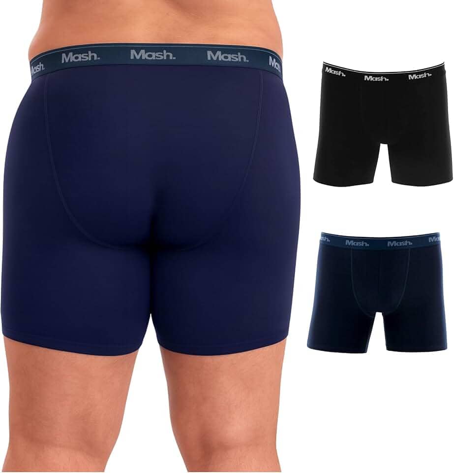 Kit 2 Cuecas Boxer Plus Size Mash Antiassadura Cotton Algodão Respirável Masculina