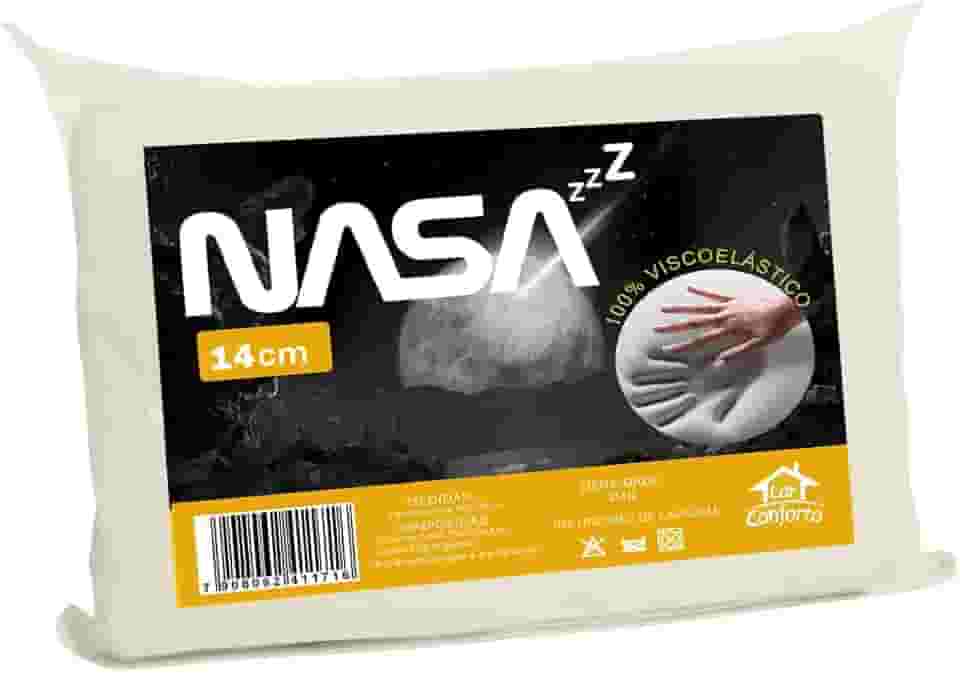 Travesseiro Nasa Z Alto - Capa Com Zíper 100% Algodão 200 Fios Viscoelástico Antifungos - Lar Conforto