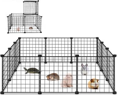 Cercado Pet, 12 Modulos Cercadinho Pet, Área de uso 111 * 111cm, Cerca para Cachorros, Animal de Pequeno Porte Cercado, Adequado para Animais de Estimação, Como Coelhos e Porquinhos-da-índia