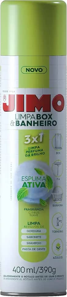 JIMO Limpa Box & Banheiro Limpa Perfuma Dá Brilho Espuma Ativa Aerossol 400ml