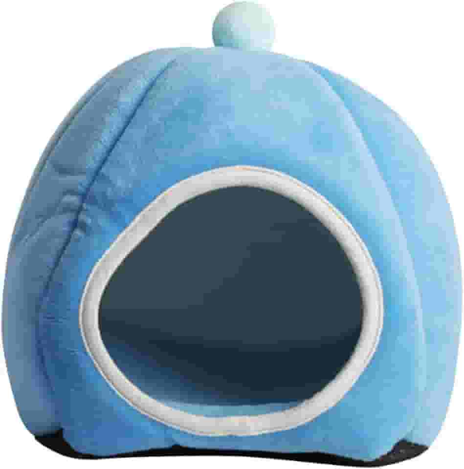 Gralara de hamster semifechado, de algodão para chinchila, abrigo para hamster lavável, cama aconchegante para porquinho da índia, quente de, Azul