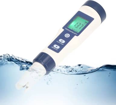Medidor Digital De Qualidade Da água Topyond - 5 Em 1 PH Salinidade Temperatura TDS EC - À Prova D'água Com Retroiluminação - Testador Digital De água Para Uso Doméstico E Profissional