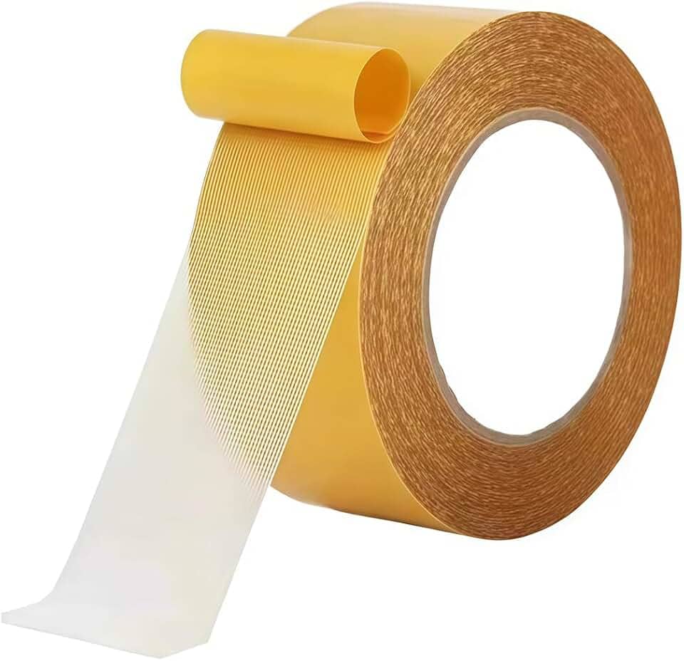 Fita de carpete dupla face, fita de montagem de pano transparente, resistente sem resíduos, fita de tapete para pisos de madeira e tapetes, tapetes, pôsteres, pendurar na parede, etc. (1 cm x 33 pés