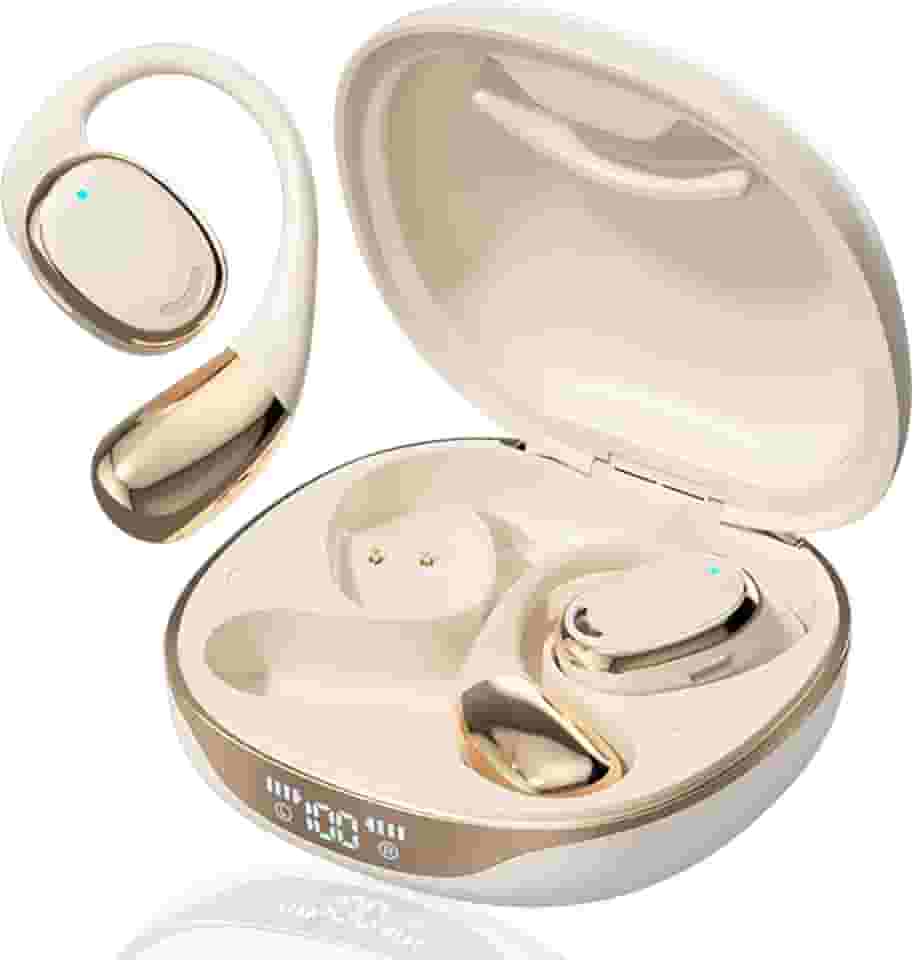 Fones de Ouvido Bluetooth Sem Fio OWS de Arco para Ouvido, com Condutância Óssea e Tecnologia Bluetooth 5.4 Controle de Voz (Nud)