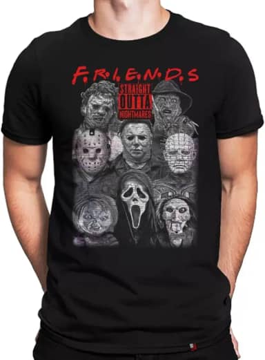 Camiseta Jason Freddy Krueger Chucky Friends Terror Filmes Tamanho:G;Cor:Preto