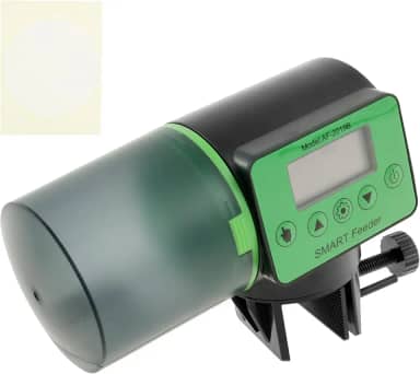 KTZCTPCA Alimentador automático de peixes, dispensador automático recarregável de alimentos para peixes, dispensador de alimentos para tanques de peixes, dispensador automático de alimentador de