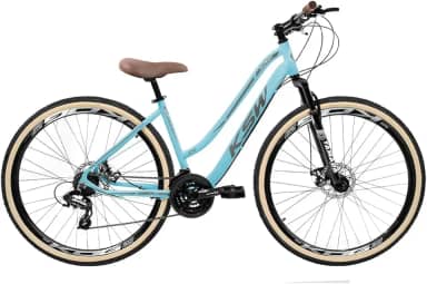 Bicicleta Feminina Aro 29 Sunny Estilo Clássico Retrô Marca KSW 21 Velocidades Freios a Disco com Suspensão 80mm de Curso