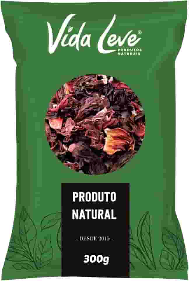 Melhor Hibísco para Chá, 300g, 100% Natural, Vegano e Saudável, Sáude Digestiva e Emagrecimento Natural, Auxilia Pressão e Imunidade Vida Leve PREMIUM