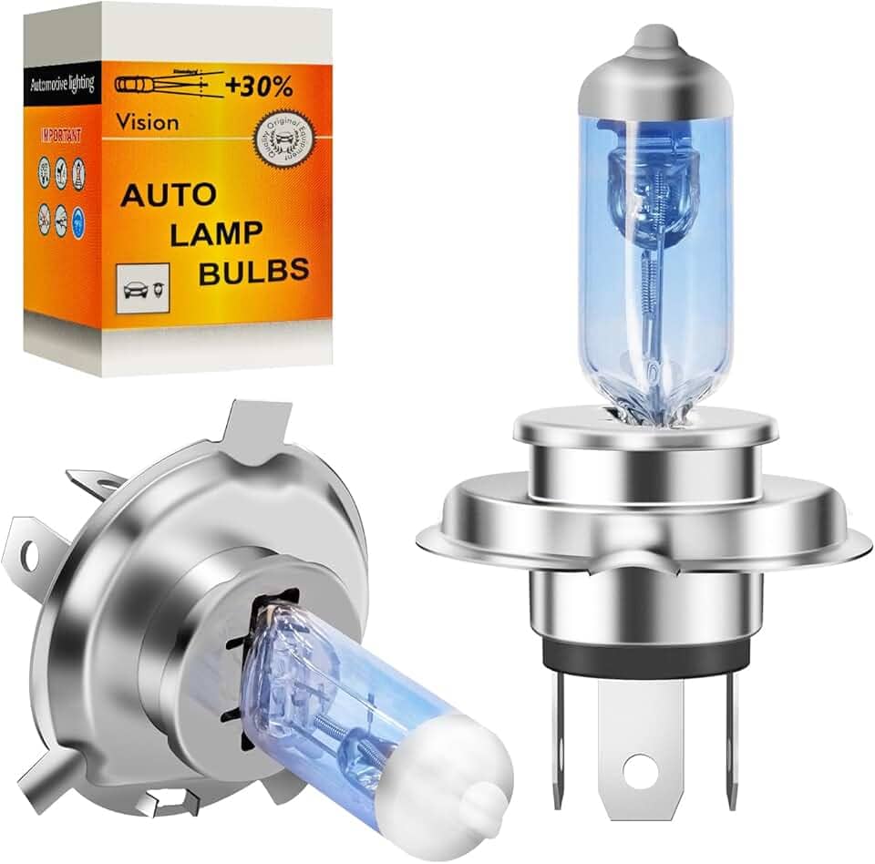 Lâmpada de farol halógena H4 12V 60/55W, 3500K branco quente, para faróis de carro, 2 peças