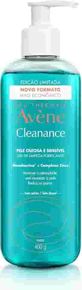 Avène Cleanance Gel de Limpeza Facial, Gel Facial Purificante com Monolaurina™, Zinco e Água Termal Avène, Controla Oleosidade, Desobstrui Poros, Reduz Cravos em 82% e Acalma Peles Sensíveis, 400g