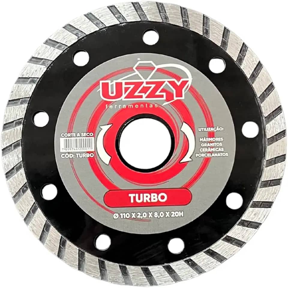 Disco de Corte Diamantado Turbo 110mm, Para Uso Geral: Mármore, Granito, Porcelanato e Alvenaria