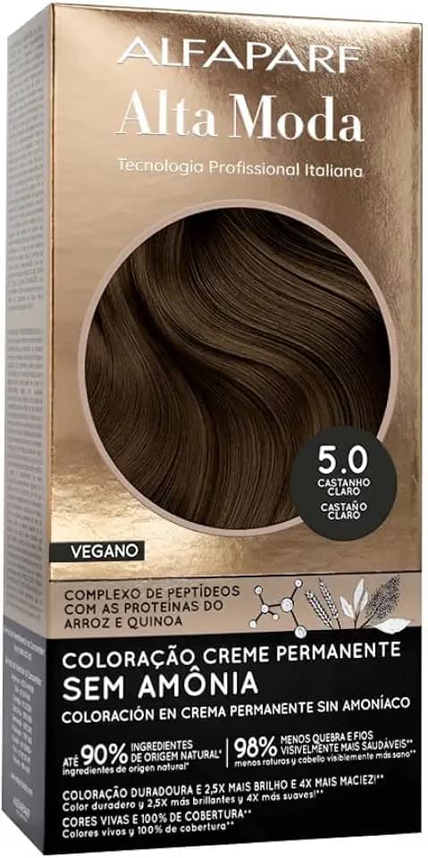 Coloração Permanente Alfaparf Alta Moda Sem Amônia 5.0 Castanho Claro