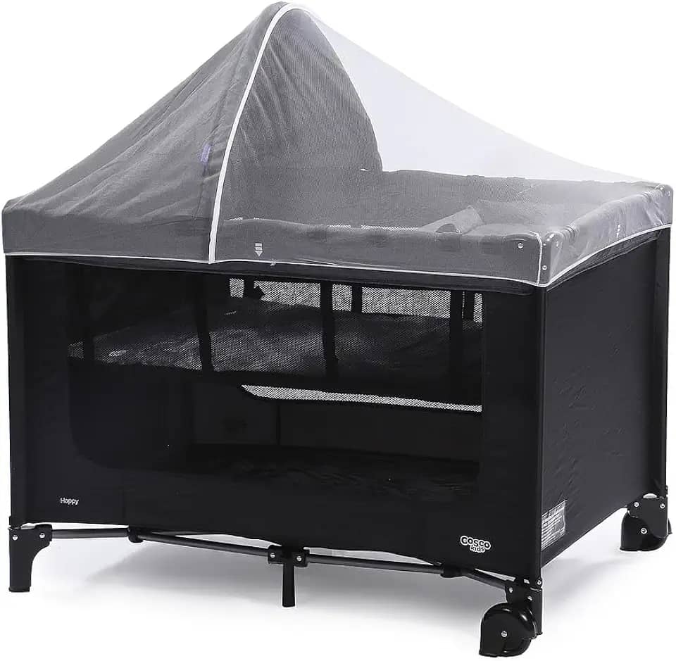Berço Cosco Kids, Happy, Preto Mescla