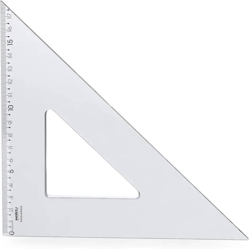 Esquadro Isósceles 45° de 26cm, Waleu, New Line