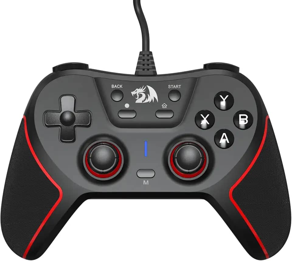 Controle Gamer Redragon Ephemera Preto e Vermelho USB G713
