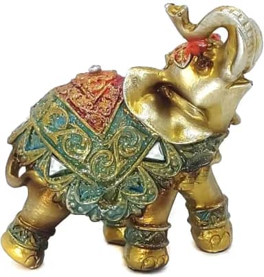 Elefante Decorativo Em Resina Indiano Sabedoria Sorte Modelo Elf-S (S100)