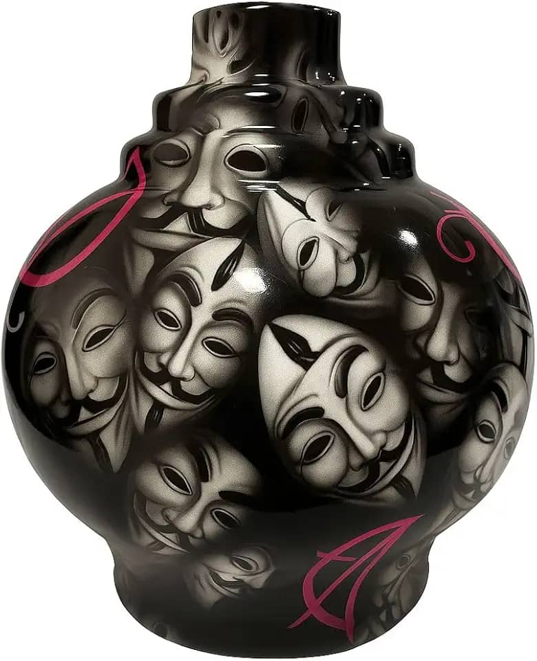 Vaso Vidro Base Narguile Desenhado V De Vingança