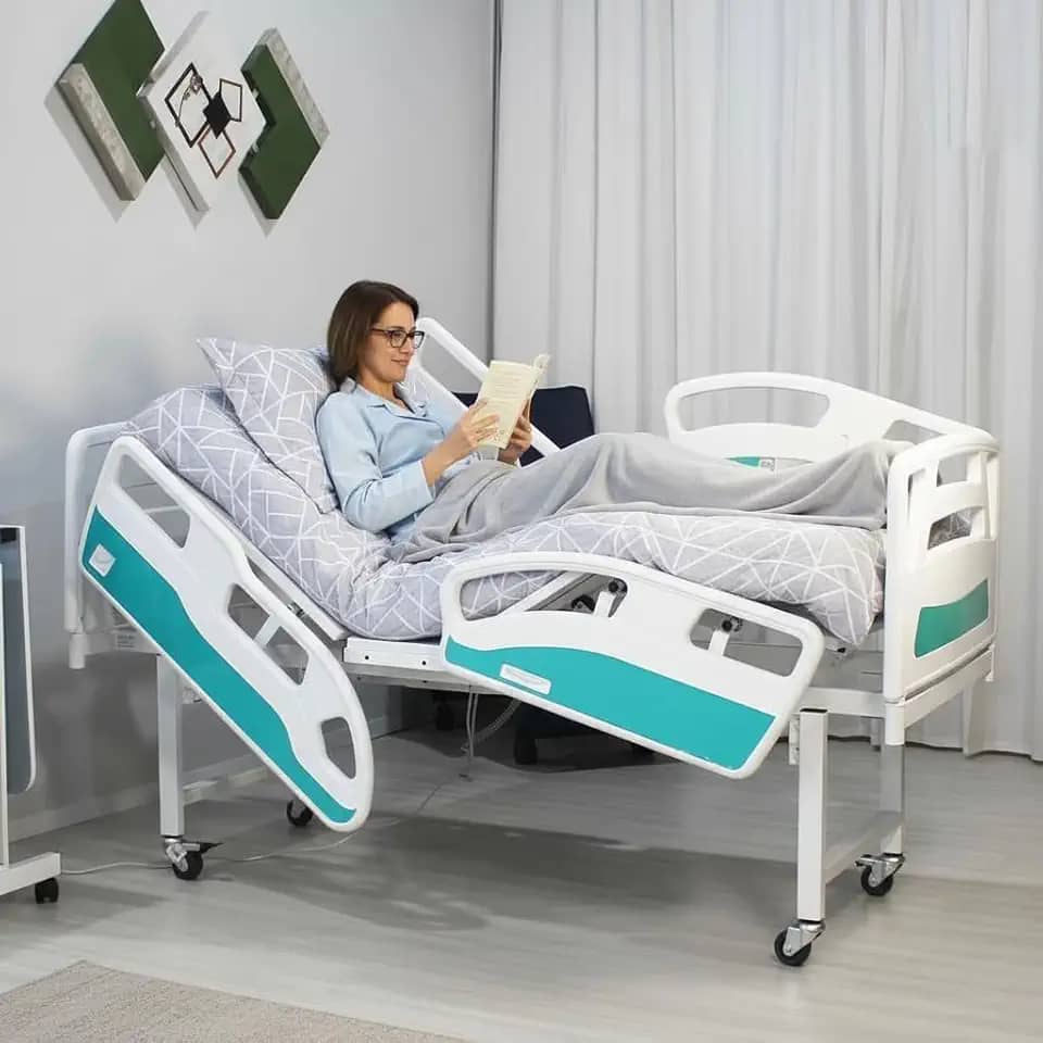 Cama Hospitalar Motorizada 4 Movimentos Elétricos Semi Luxo Altura Fixa Com Colchão, Articulada e Estrutura reforçada - Para Idosos Conforto e Segurança