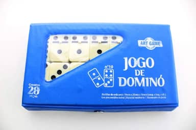Jogo Dominó Profissional De Osso Estojo com 28 Peças Grandes Cores Variadas