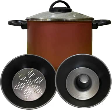 Panela Banho Maria Legumes Pudim E Vapor Antiaderente Tampa Vidro