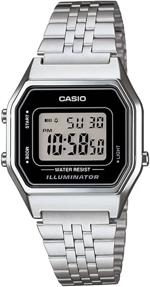 Relógio Feminino Digital Casio Vintage LA680WA-1DF - Prata
