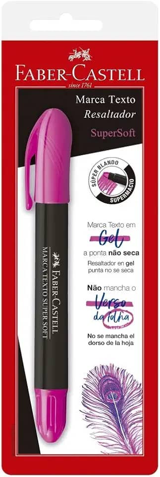 Caneta Marca Texto Gel, Faber-Castell, SuperSoft, SM/155728, Rosa, 1 Unidade