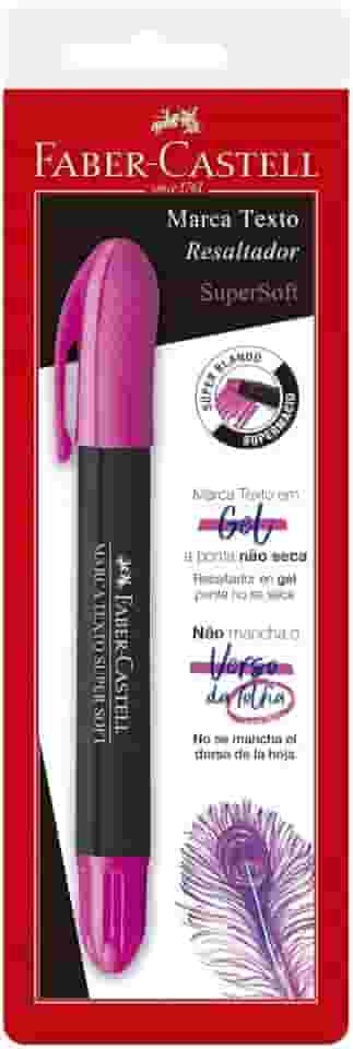 Caneta Marca Texto Gel, Faber-Castell, SuperSoft, SM/155728, Rosa, 1 Unidade