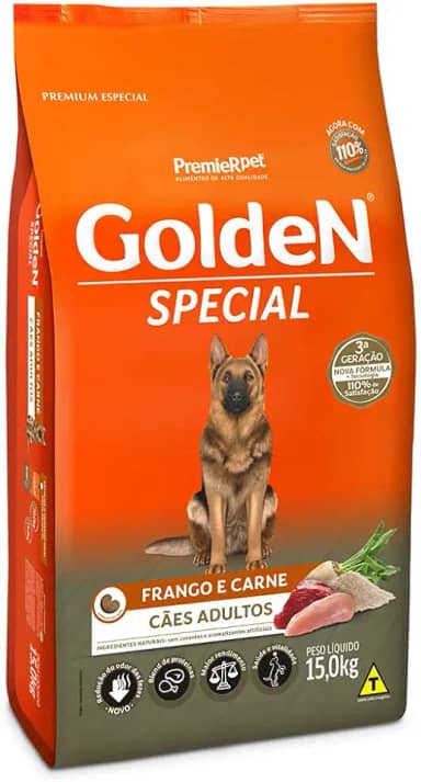 Premier Pet Golden Special - Ração para Cães Adultos, Sabor Frango e Carne, 15kg
