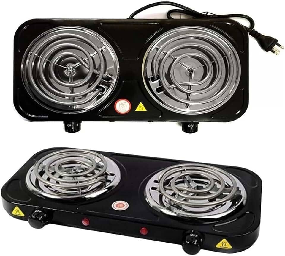 Fogão Elétrico Fogareiro Portátil Cooktop 2 Bocas 2000w 127v (PRETO)