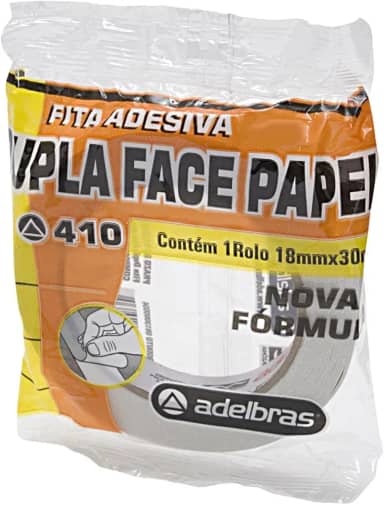 Fita Dupla Face Flow-Pack, 18mm X 30m, Unidade, Adelbras
