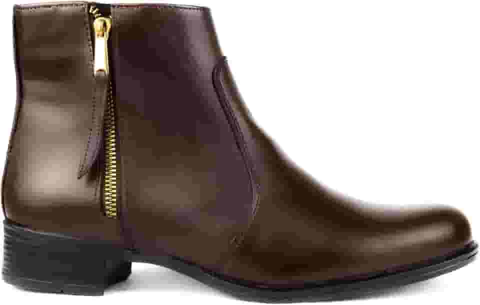 Bota Feminina Moda Country em Couro Legítimo, Modelo Texana de Salto Baixo