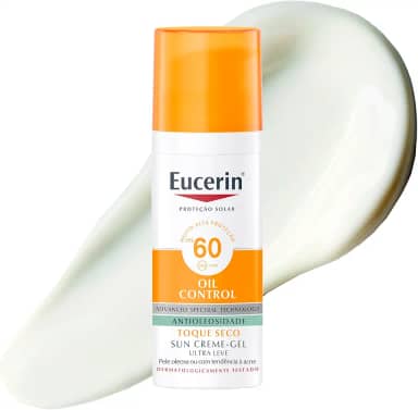 EUCERIN Protetor Solar Facial Oil Control FPS 60 50ml, Antioleosidade, Rosto, Proteção UVA, UVB e Luz Visível