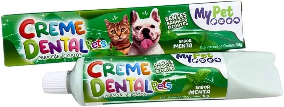 Creme Dental para Cães, Pasta de Dente para Cachorro, Sabor Menta