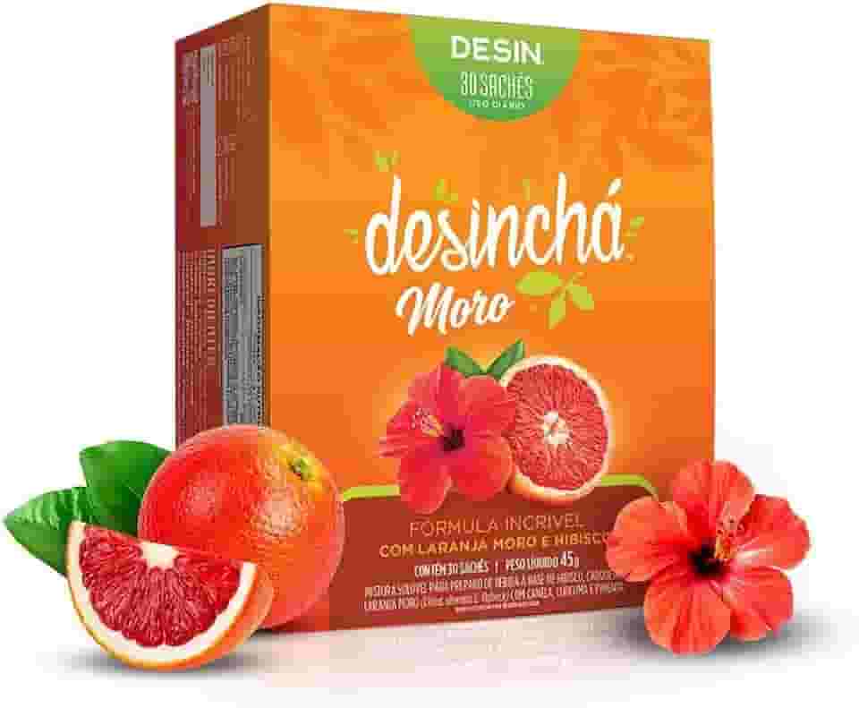 Desinchá Chá Sabores Laranja Moro + Hibisco - 30 Saches