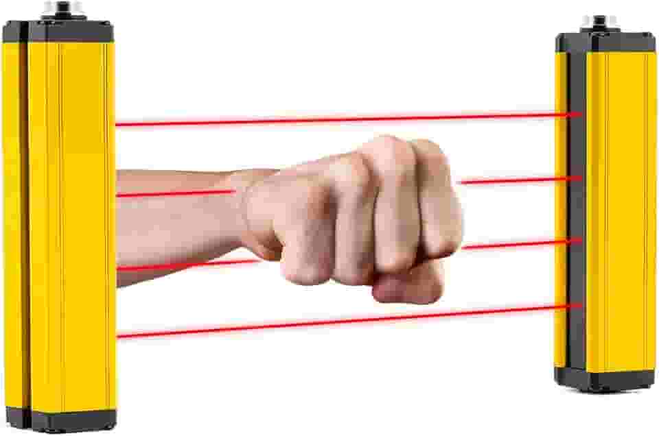 Antstone Sensores de Cortina de Luz de Segurança Grade de Luz de Segurança Dispositivo de Proteção de Segurança Passo de Feixe de 40 Mm (4 Feixes)