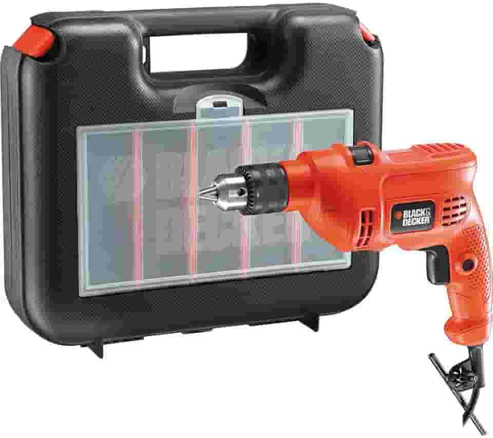 BLACK+DECKER Furadeira de Impacto 10mm, Furadeira Elétrica com Maleta, Ferramenta Ideal para Trabalhos Pesados, Potência 560W, Modelo TM500K, 220V