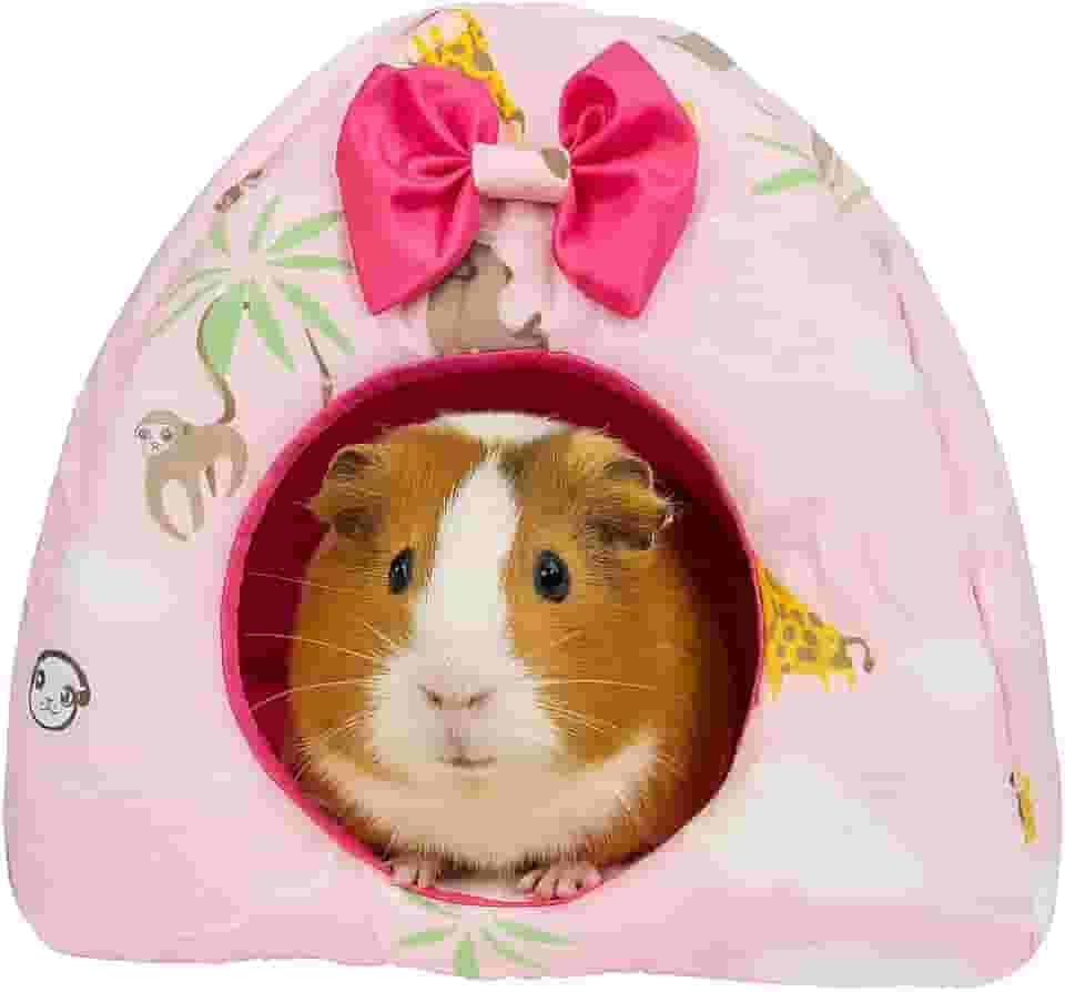 Casinha Toca para Porquinho da Índia e Chinchila, Casa para Roedores (Rosa, Pequeno)