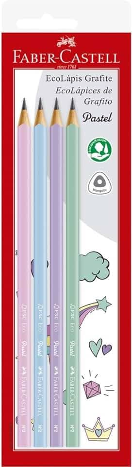 Ecolapis 1205 Max Pastel 4 Cores, Faber-Castell, SM/1205PASTEL, Multicor, pacote de 4