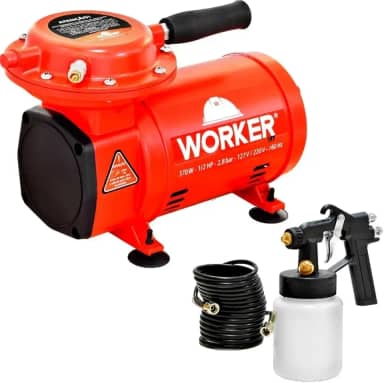Worker Compressor de Ar Direto Bivolt com Acessórios para Pintura