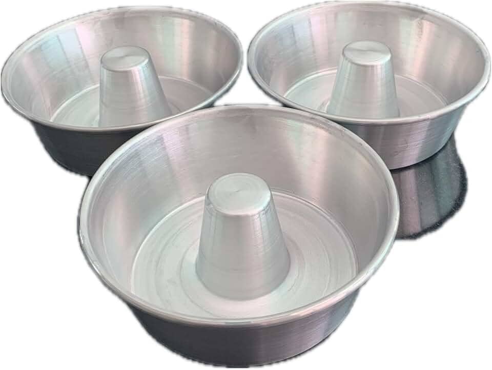 Kit 3 Forma Bolo Caseiro 20 X 6,0 X 18 Cm Alumínio Com Furo no Meio