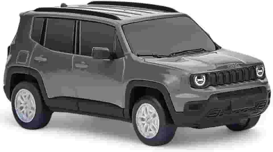 Miniatura Carro Renegade Licenciado SUV Branco Pneu Emborrachado Realista