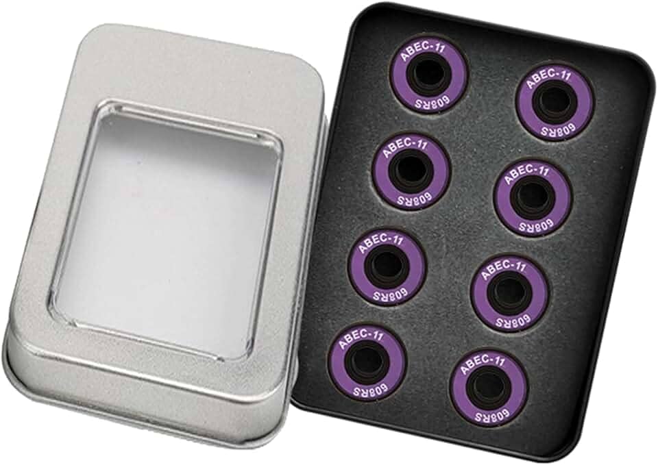 Almencla Rolamentos de cerâmica para skate de velocidade com blindagem 608 RS ABEC-11 Conjunto de 8 unidades para patinetes de skate.