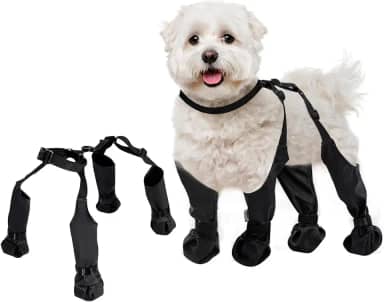 Botas impermeáveis para cães, protetor de pata de cachorro para cães pequenos e médios, botas ajustáveis para cães para caminhadas ao ar livre, sapatos macios para cães protetores de patas