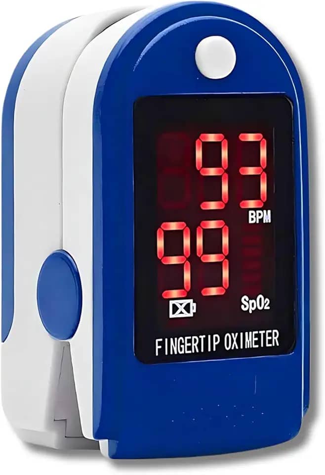 Oxímetro Digital de Pulso – Medidor de Saturação de Oxigênio (SpO2) e Batimentos Cardíacos (BPM) – Portátil, Preciso e Fácil de Usar com Tela LED