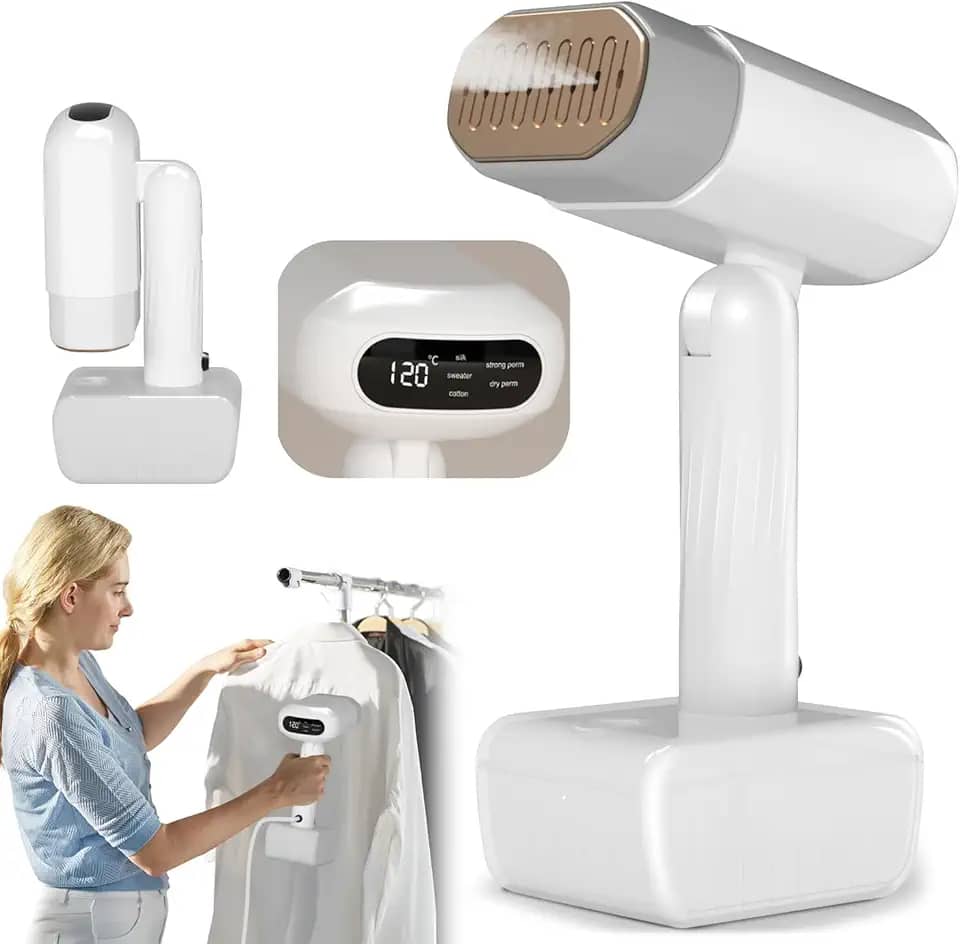 Dobrável vaporizador de roupas, 5 níveis de vapor, passagem a seco, reservatório de água de 330 ml, visor LED, desligamento automático sem operação, cabo de alimentação de 2 m ferro a vaporde(220V)